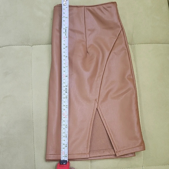 Y2k REWASH Brown Asymmetrical Mini Skirt - Picture 4 of 8